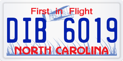 NC license plate DIB6019