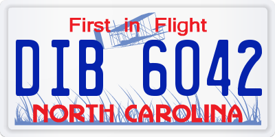 NC license plate DIB6042
