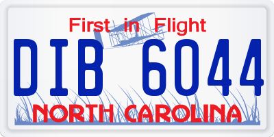 NC license plate DIB6044