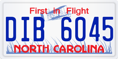 NC license plate DIB6045