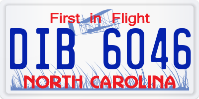 NC license plate DIB6046