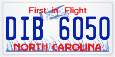 NC license plate DIB6050