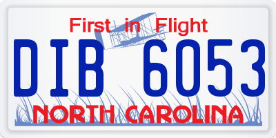 NC license plate DIB6053