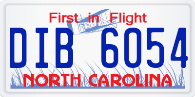 NC license plate DIB6054