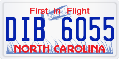 NC license plate DIB6055