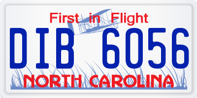 NC license plate DIB6056