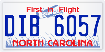 NC license plate DIB6057