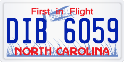 NC license plate DIB6059