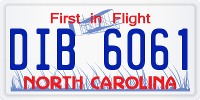 NC license plate DIB6061