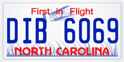NC license plate DIB6069