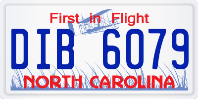 NC license plate DIB6079