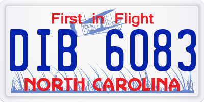 NC license plate DIB6083