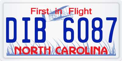 NC license plate DIB6087