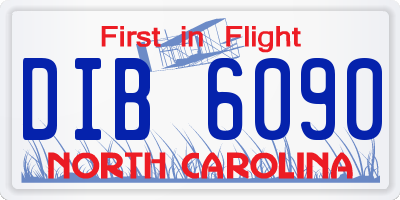 NC license plate DIB6090