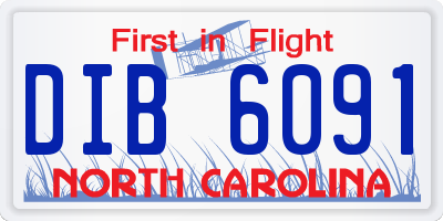 NC license plate DIB6091