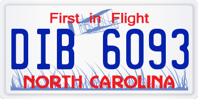 NC license plate DIB6093