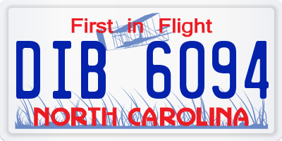 NC license plate DIB6094