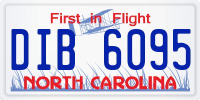 NC license plate DIB6095