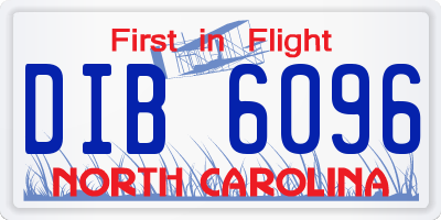 NC license plate DIB6096