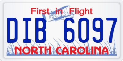 NC license plate DIB6097
