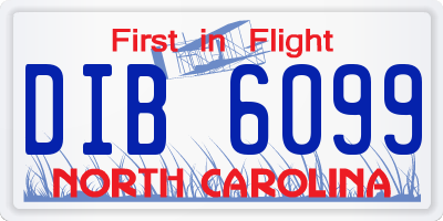 NC license plate DIB6099