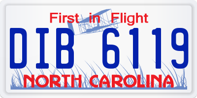 NC license plate DIB6119