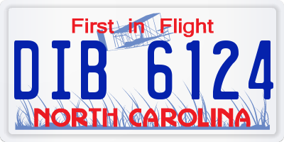 NC license plate DIB6124