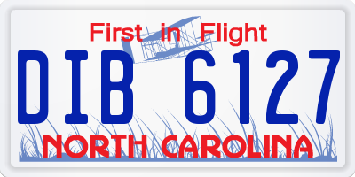 NC license plate DIB6127