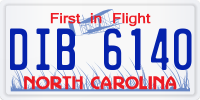 NC license plate DIB6140