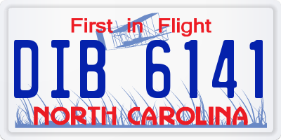 NC license plate DIB6141
