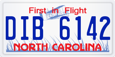 NC license plate DIB6142