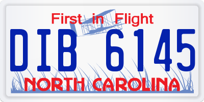 NC license plate DIB6145