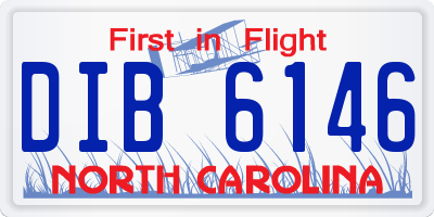 NC license plate DIB6146