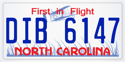 NC license plate DIB6147