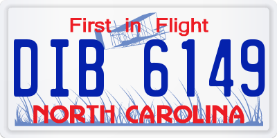 NC license plate DIB6149