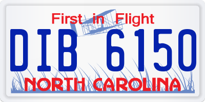 NC license plate DIB6150