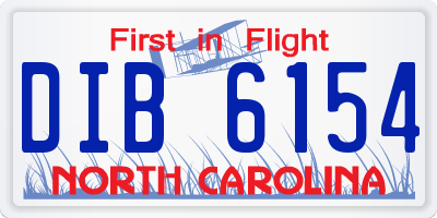 NC license plate DIB6154
