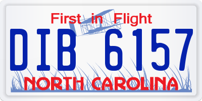 NC license plate DIB6157