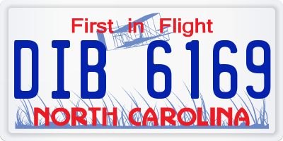 NC license plate DIB6169