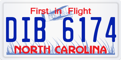 NC license plate DIB6174