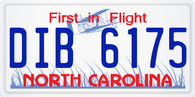 NC license plate DIB6175