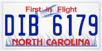 NC license plate DIB6179