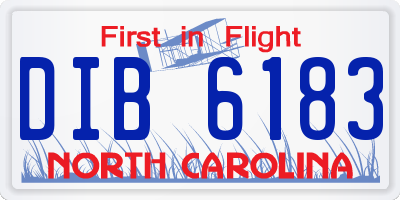 NC license plate DIB6183
