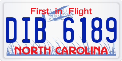 NC license plate DIB6189
