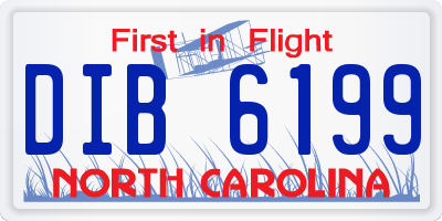 NC license plate DIB6199