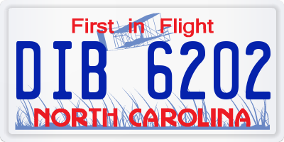 NC license plate DIB6202