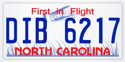 NC license plate DIB6217