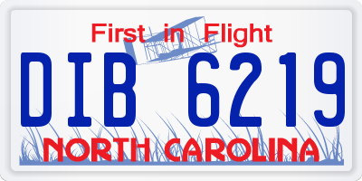 NC license plate DIB6219
