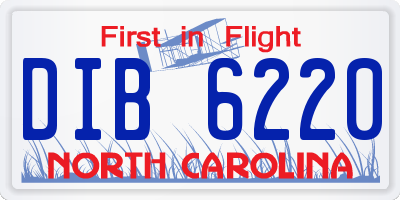 NC license plate DIB6220