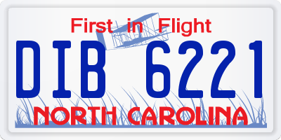 NC license plate DIB6221